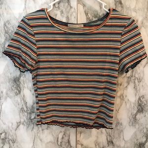 active usa multi colored crop top